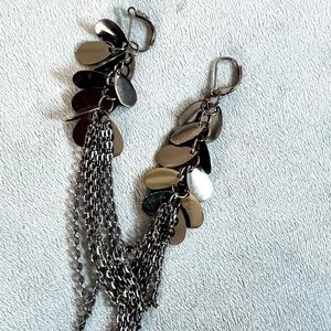 Elegant Gunmetal Dangle Earrings